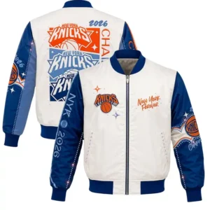 Youth New York Knicks JH Design 2026 NBA Finals Champions Cream Jacket For Men and Women