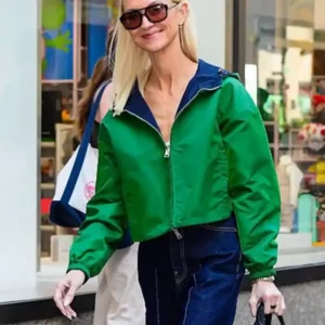 Zanna Roberts Rassi New York City 2026 Green Cropped Windbreaker Jacket
