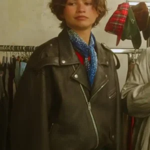 Zendaya 2026 Black Biker Leather Jacket