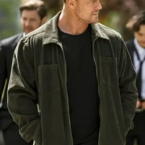 Alan Ritchson TV Series Jacket Reacher S04 Jack Reacher Olive Green Suede Leather Jacket