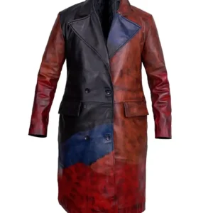 Alicia Keys American Idol Season 24 Multicolor Shaded Leather Long Coat