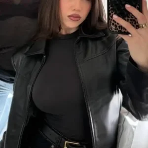 Amanda Diaz Black Leather Jacket