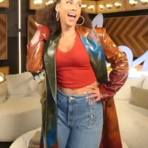 American Idol S24 Alicia Keys Leather Coat