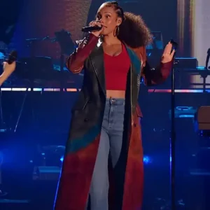 American Idol S24 Alicia Keys Leather Coat For Sale