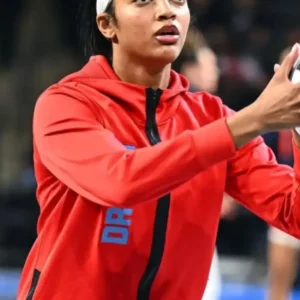 Angel Reese Connecticut Sun v Atlanta Dream Red Full-Zip Hooded Jacket