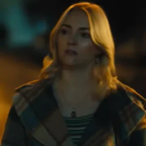 AnnaSophia Robb Movie I Play Rocky 2026 Sasha Czack Checkered Wool Long Coat