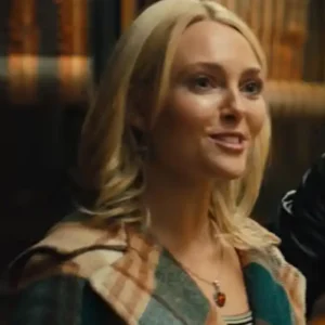 AnnaSophia Robb Movie I Play Rocky 2026 Sasha Czack Checkered Wool Long Coat For Women