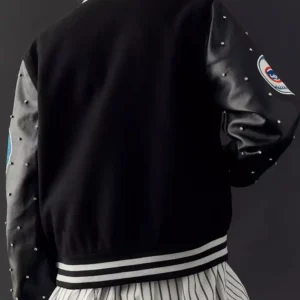 Anthropologie MLB Embroidered and Patched Letterman Varsity Jacket