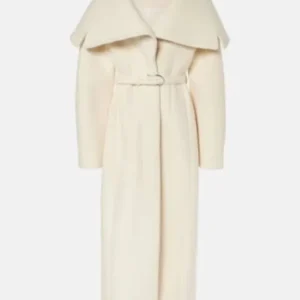 Anya Taylor-Joy TV Series Lucky S01 Luciana Armstrong White Belted Wool Trench Coat For Sale