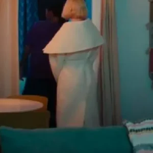 Anya Taylor-Joy TV Series Lucky S01 Luciana Armstrong White Belted Wool Trench Coat Sale