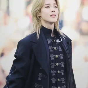 Arirang Paris Tour 2026 BTS Jimin Dior Black Wool Trench Coat For Men
