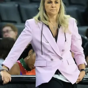 Becky Hammon Las Vegas Aces v Washington Mystics Pink Double Breasted Blazer
