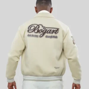 Bogart x Heritage Beige Varsity Jacket For Sale