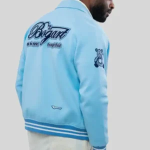 Bogart x Heritage Blue and Beige Varsity Jacket