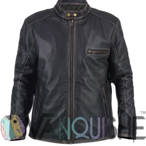 Boston Blue S01 Donnie Wahlberg Black Leather Jacket Front