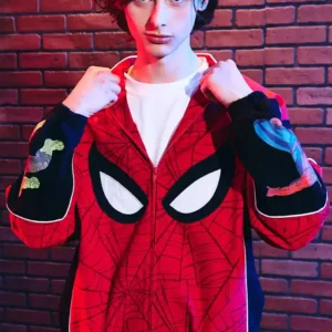 Brand New Day Spider-Man Red and Black Graphic Racing Bomber Jacket