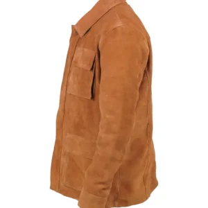 Brown Suede Leather Anton Field Jacket Men