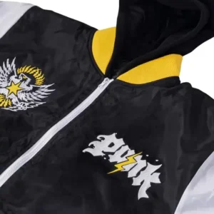 CM Punk WWE SmackDown Black and White Nexus Hooded Bomber Jacket Sale