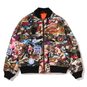 Camo Multi Badge Padded MA-1 Jacket