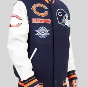 Chicago Bears Mash Up Navy Blue Varsity Jacket