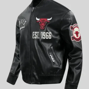 Chicago Bulls Modern Originals Black Leather Jacket Sale