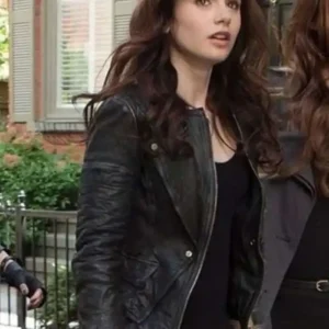 Clary Fray The Mortal Instruments City of Bones Lily Collins Black Leather Jacket