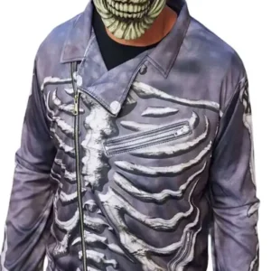 Cool Skeleton Purple Biker Jacket