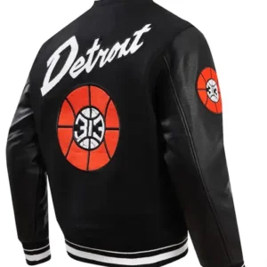 Detroit Pistons 2023 24 City Edition Black Wool Jacket Men Women