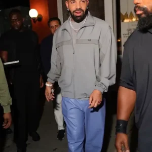Drake New York City Prada Mohair Grey Wool Track Jacket