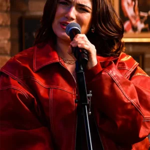 Ella Bright Cherry Pie Red Bomber Jacket