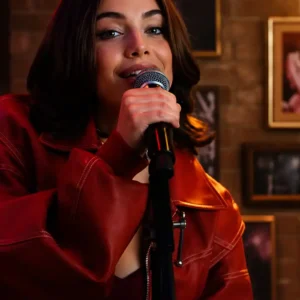 Ella Bright TV Series Off Campus 2026 Hannah Wells Cherry Pie Red Bomber Jacket Sale