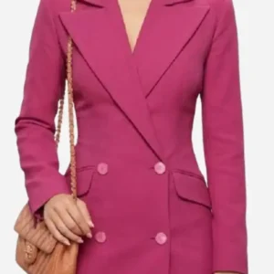 Elle Woods 2026 Elle S01 Lexi Minetree Pink Double-Breasted Blazer For Women