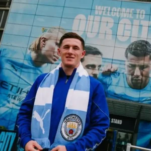 Elliot Anderson Manchester City KING Anthem Blue Track Jacket Sale