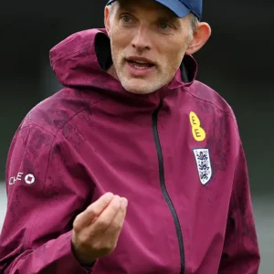 England Training Session Thomas Tuchel Maroon Jacket