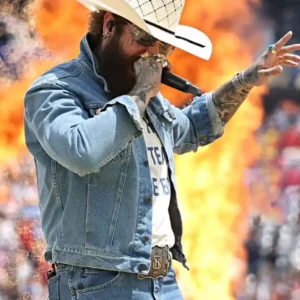 FIFA World Cup 2026 Final Post Malone Halfthime Show Performance Blue Denime Jacket