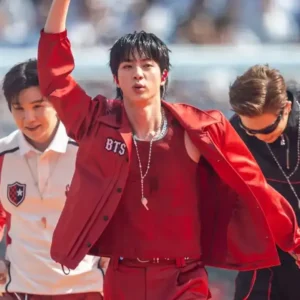FIFA World Cup Halftime Show 2026 Kim Seokjin Red Satin Jacket Sale