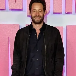 Finding Emily 2026 Olivier Kaempfer Black Suede Bomber Jacket