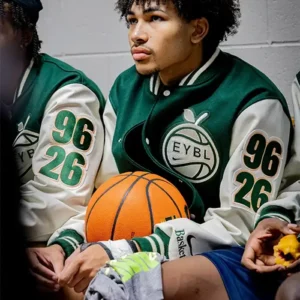 Florida Rebels Florida Rebels 2026 EYBL Green and White Varsity Jacket
