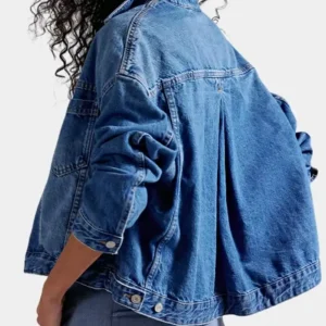 Free People Opal Swing Oversized Blue Denim Jacket