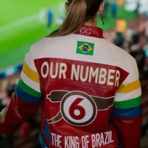 Gabrielle Figueiredo The king of Brazil Arsenal Motorcycle Leather Jacket