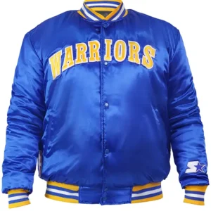 Golden State Warriors 90s Blue Satin Jacket