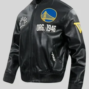 Golden State Warriors Modern Originals Black Leather Jacket