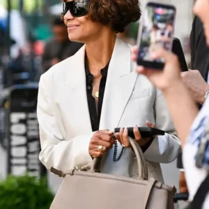 Halle Berry New York City 2026 White Oversized Blazer For Men and Women