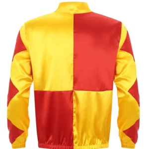 Halloween Horse Jockey Yellow and Red Retro Satin Uniform Jacket