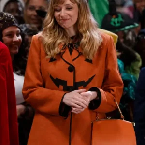 Halloween Nia Vardalos Pumpkin Orange Coat