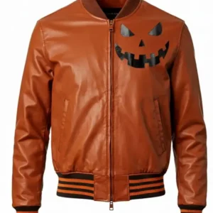 Halloween Pumpkin Jack-o'-Lantern Bomber Jacket