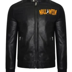Halloween Pumpkin Spooky Biker Jacket