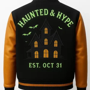 Haunted and Hype Black and Brown Varsity Jacket