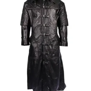 Hugh Jackman TV Series Van Helsing Gabriel Black Leather Long Trench Coat For Men