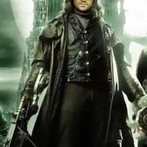 Hugh Jackman TV Series Van Helsing Gabriel Black Leather Long Trench Coat Sale